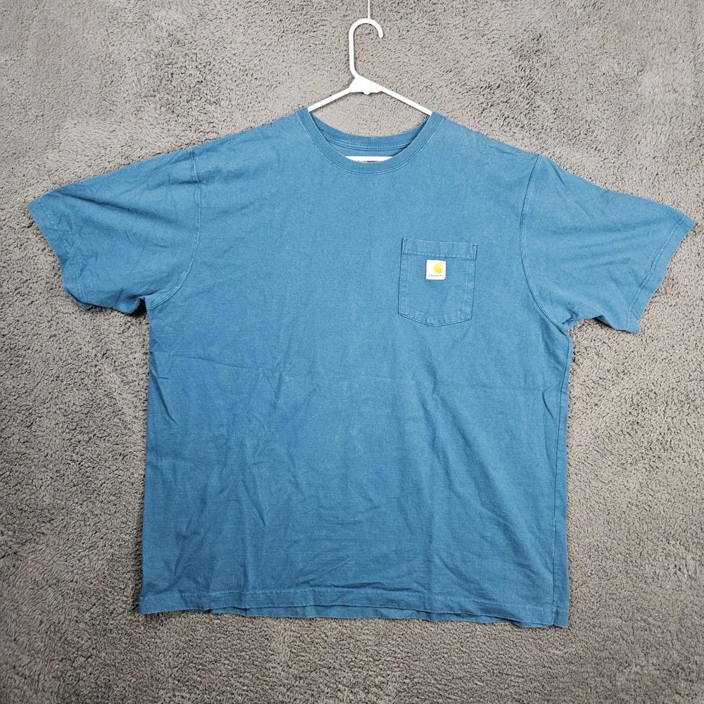 Carhartt K87 Blue Pocket T-Shirt Mens‎ 2XL Original Fit Short Sleeve Cotton Tee